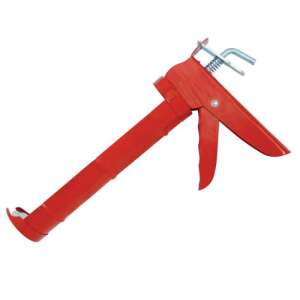Beorol silicone gun, red, with serrated rod, for applying silicone sealant - Hand tool