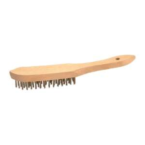Wire brush with wooden handle, 4 rows of bristles - Wire Brush