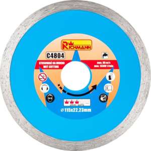 Richmann C4804 diamond cutting disc for wet cutting, 115mm diameter, 22.23mm inner diameter - Construction & Renovation