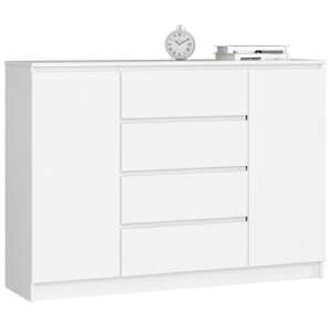White Artool chest of drawers with 4 drawers and 2 doors, 138x40x99 cm - Living Room Furniture