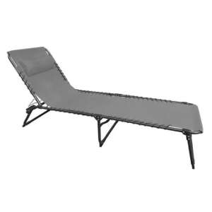 Veracruz gray metal adjustable folding sun lounger with pillow - Sun Lounger & Deck Chair