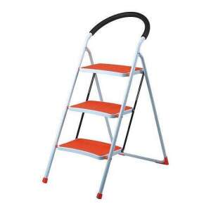 3-step steel ladder with orange steps, 150 kg capacity - Nonbrand Ladder and Step Stool