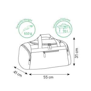Geist: Hellgraue Sporttasche mit neongrünem Reißverschluss 55x31x41cm 84874269 - Koffer & Taschen