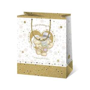 Geantă cadou mare pentru nuntă cu urși de pluș, 40x56x20cm - Ambalaje cadouri