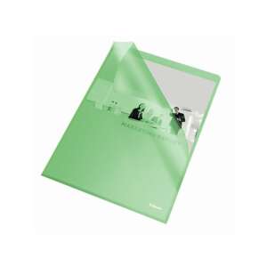 Esselte Genotherm A4 document protector, green, 105 micron, orange surface - Document wallet