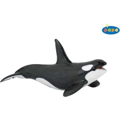 Papo Killer Whale Figurine, realistic black and white killer whale toy for kids