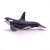 Papo Killer Whale Figurine, realistic black and white killer whale toy for kids, side view