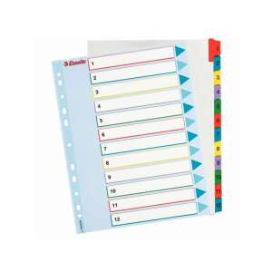 Esselte A4 1-12 registru rescriibil, 12 divizoare, albastru, colorat, articole de birou - Registre și plăci separare