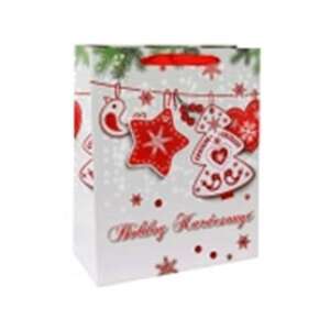 Pungă cadou de Crăciun cu design roșu și alb - Ambalaje cadouri