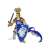 Papo Knight Figure with Sword and Shield, Blue and Gold Armor, Ram Head Shield