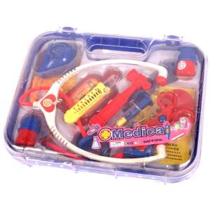 Orvosi táska játék szett gyerekeknek, tartalmaz sztetoszkópot, lázmérőt, fecskendőt és még sok mást - Orvosos játék