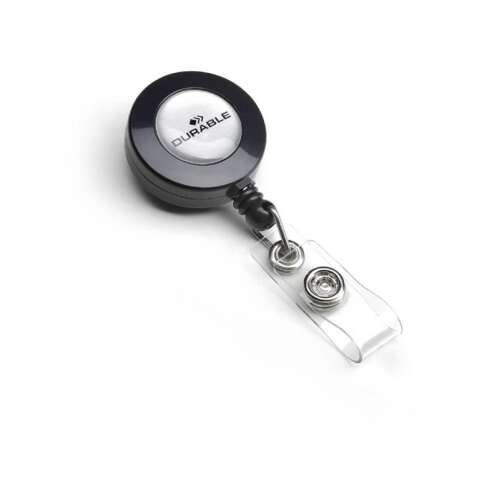 Fekete DURABLE visszahúzható névjegytartó