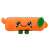 Fruitysquad orange plush pencil case, cute cartoon face, zippered, school supplies, stationery, kids, girls, boys