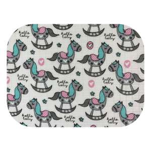 Scutec textil de calitate Ega - calut balansoar # albastru- pink  (L005)