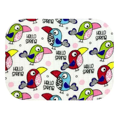 LittleONE by Pepita minőségi Textil pelenka - Színes Madarak (U007)