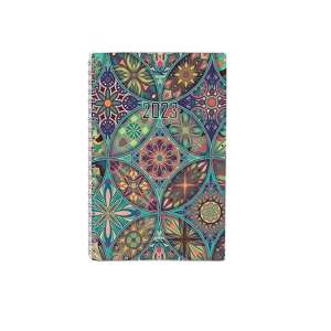 Realsystem 2023 Wochen-Spiral-Taschenkalender mit buntem Mosaikdesign - REALSYSTEM