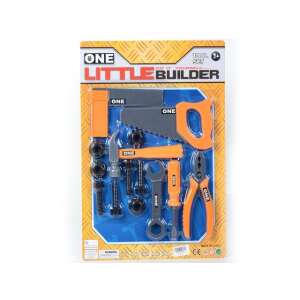 ONE Little Builder szerszámkészlet, játék szerszámkészlet gyerekeknek, tartalmaz fűrészt, kalapácsot, fogót, csavarhúzót, villáskulcsot, anyákat és csavarokat - Barkácsolás, Autópálya & Parkolóház és Figura