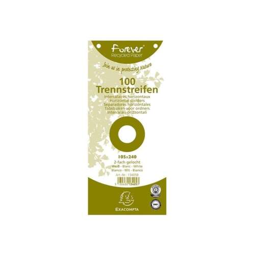 Exacompta Elválasztócsík - Fehér - 100 db - 105x240 mm