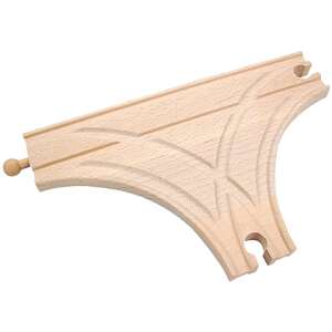 Schină de cale ferată din lemn ramificată, compatibilă cu majoritatea seturilor de trenuri din lemn - Tren, element feroviar, autostradă