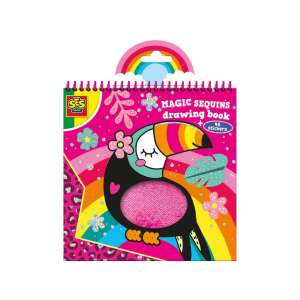 SES Magic Sequins kifestőkönyv 40 matricával, toucan mintával a borítón - SES Creative