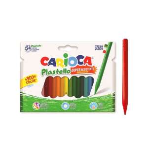 Carioca Plastello set de 24 creioane super rezistente, ideale pentru copii pentru a desena și a colora - Creioane cerate