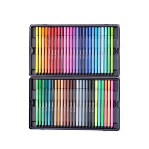 Stabilo Pen 68, 50 de pixuri cu vârf de fibră de înaltă calitate într-o cutie metalică - Pixuri