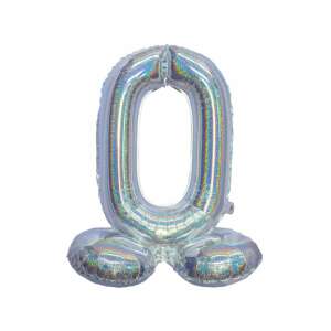 Srebrna hologramska balonska lopta - 0 85619090 - Potrepština za party