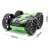 Green and black remote control stunt car with dimensions