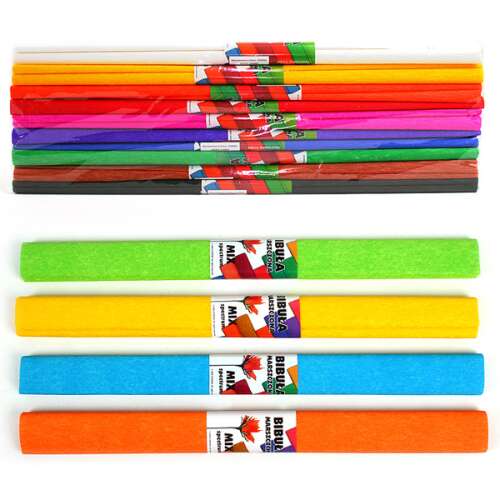 Krepppapier Set, 10 Rollen buntes Krepppapier für Bastelarbeiten und Dekorationen