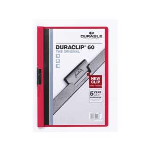 Durable Duraclip 60 A4 piros clip mappa, az eredeti, 60 lap kapacitás - Durable