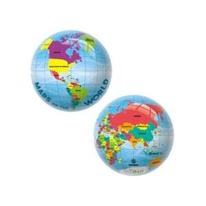Mondo Toys BioBall nafukovacia lopta s mapou sveta, 23cm, nenafúknutá - Gumené loptičky
