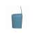 TOO 7 liter sensor trash can, blue, open lid, side view