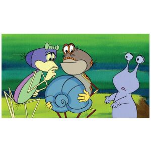 Vizipók-csodapók II diafilm scenă: Păianjen de apă și alte personaje de desene animate - Filme diapozitive