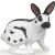 Papo Domestic Rabbit Figurine - White and Black Spotted Bunny Toy