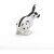 Rear view of Papo Domestic Rabbit Figurine - White and Black Spotted Toy