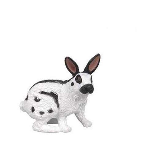 Papo black and white rabbit figurine