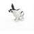 Papo black and white rabbit figurine, front view