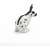 Papo black and white rabbit figurine, back view