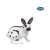 Papo black and white rabbit figurine, another angle