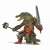 Papo Crocodile Warrior Figurine, side view of the crocodile warrior holding a sword and hammer