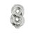 Silver Number 8 Foil Balloon - 42 cm - Pack of 8 85619295