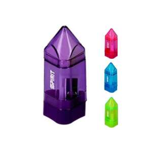 Spirit 2 în 1 ascuțitor de creioane cu radieră, violet, albastru, roz, verde - Papetărie