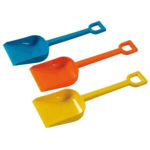 Set mit 3 bunten Plastik-Sandlöffeln, blau, orange und gelb - Strandspielzeug