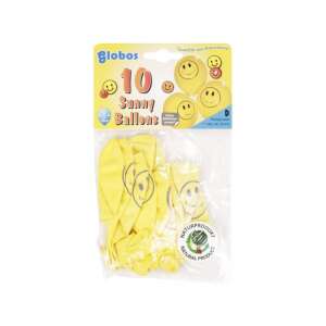 Globos 10 Sunny Balloons, gelbe Smiley-Gesicht-Luftballons in Verpackung - Luftballons