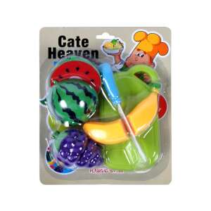 Set de fructe de joacă Cate Heaven cu cuțit și tăbliță de tăiat, include pepene verde, banană și struguri - Joacă alimente