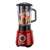 Czerwony blender Russell Hobbs Desire 24720-56 ze szklanym dzbankiem wypełnionym owocami i lodem