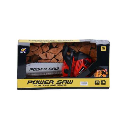 Piros láncfűrész játék fény és hang effektekkel, Power Saw márka - Barkács játék