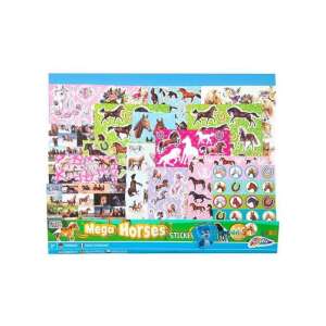 Set de autocolante Grafix Mega Horses, 500 autocolante cu cai pentru copii, include cai, potcoave și alte modele cu tematică ecvestră - Grafix