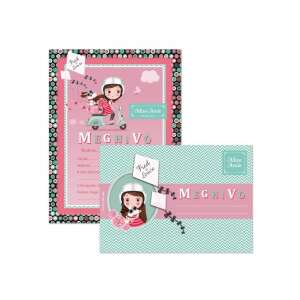 Zaproszenie na imprezę z kopertą, dziewczyna na skuterze - Kartka okolicznościowa, zaproszenie