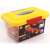 Java 7 building toy set with 748 pieces in a yellow storage box, build a car